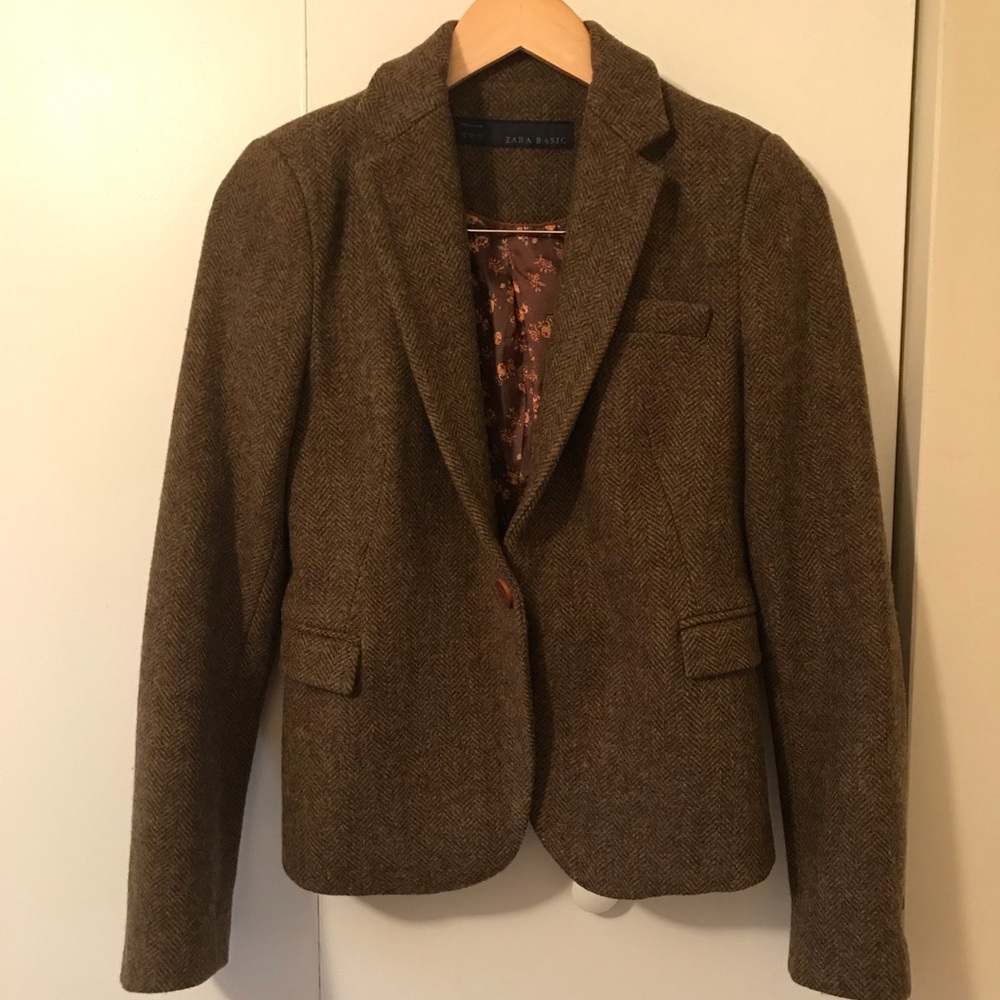 Zara Basics | Tweed Schoolboy Blazer
